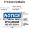 Signmission Electrical Panel 36 Clearance Do Not Block, 10 in W x Rectangle, Vinyl Decal OS-2PACK-NS-D-710-L-11664 - alternate 3